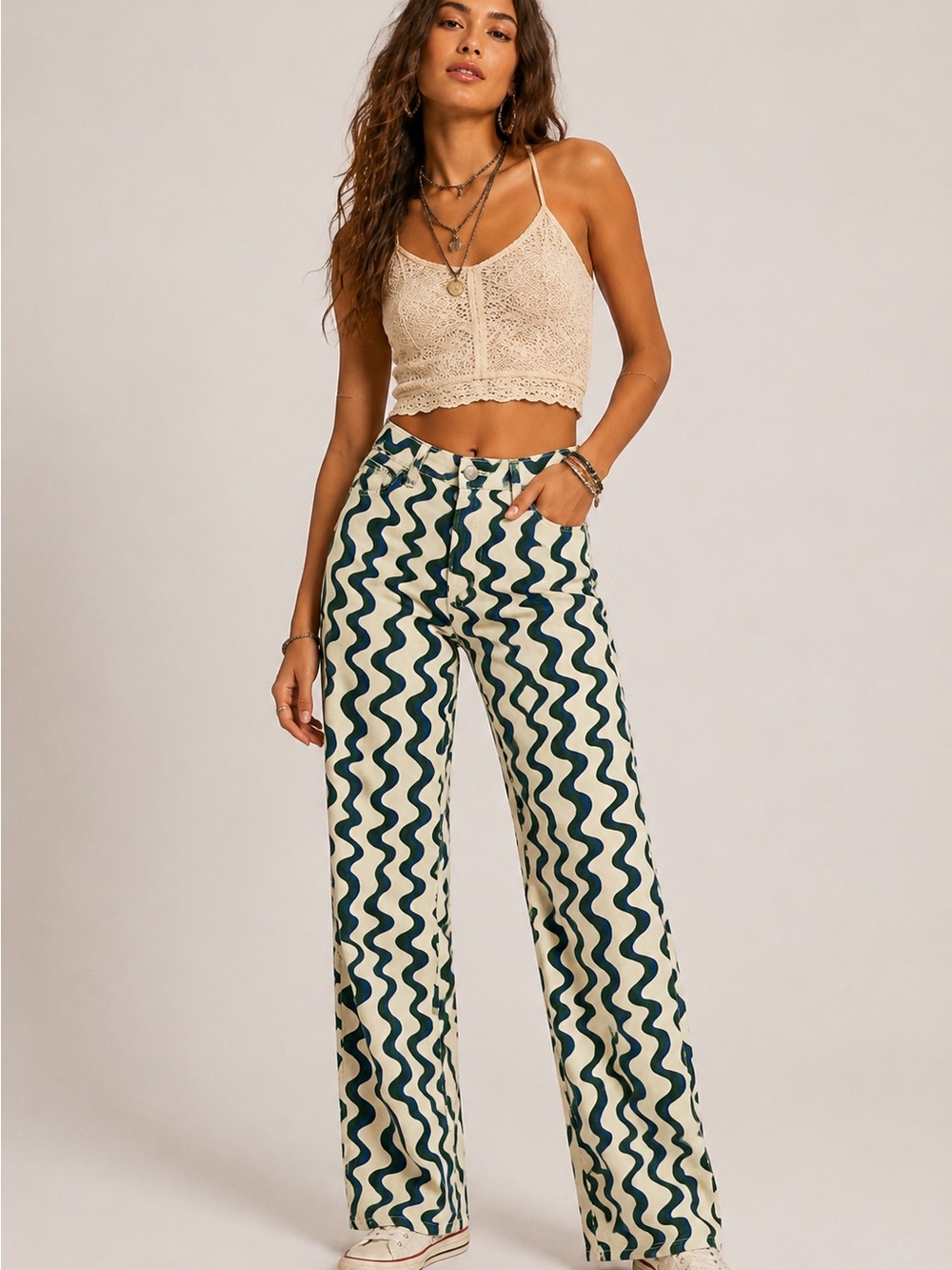 Bailey Rose Mandinga Wave Wide Leg Jeans
